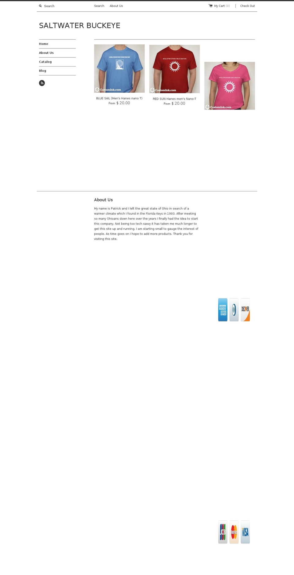 saltwaterbuckeye.com shopify website screenshot