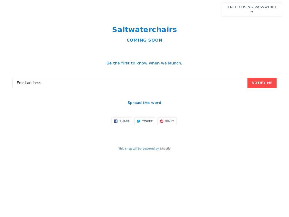 saltwaterchairs.com shopify website screenshot