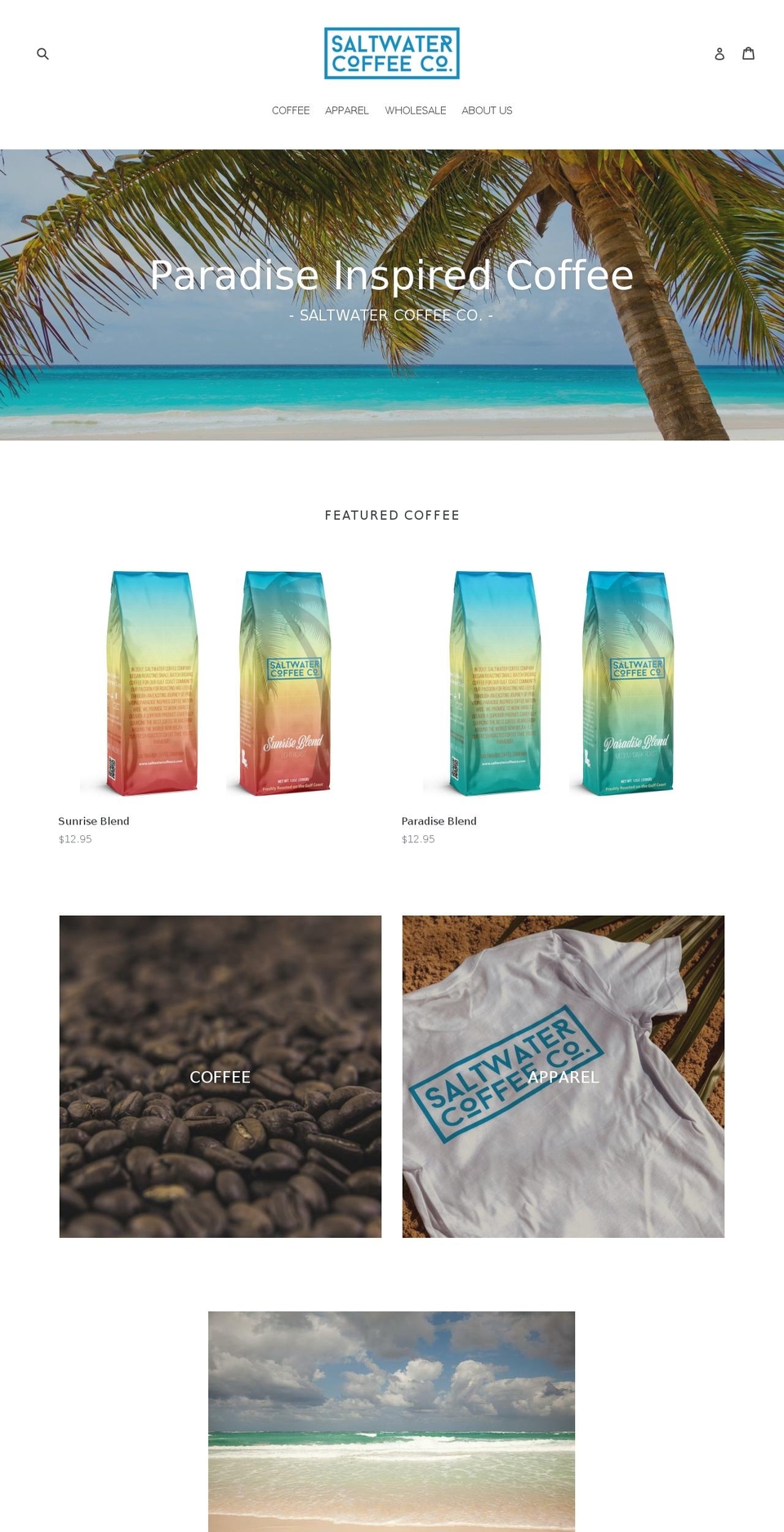 saltwatercoffeeco.com — Shopify storefront screenshot