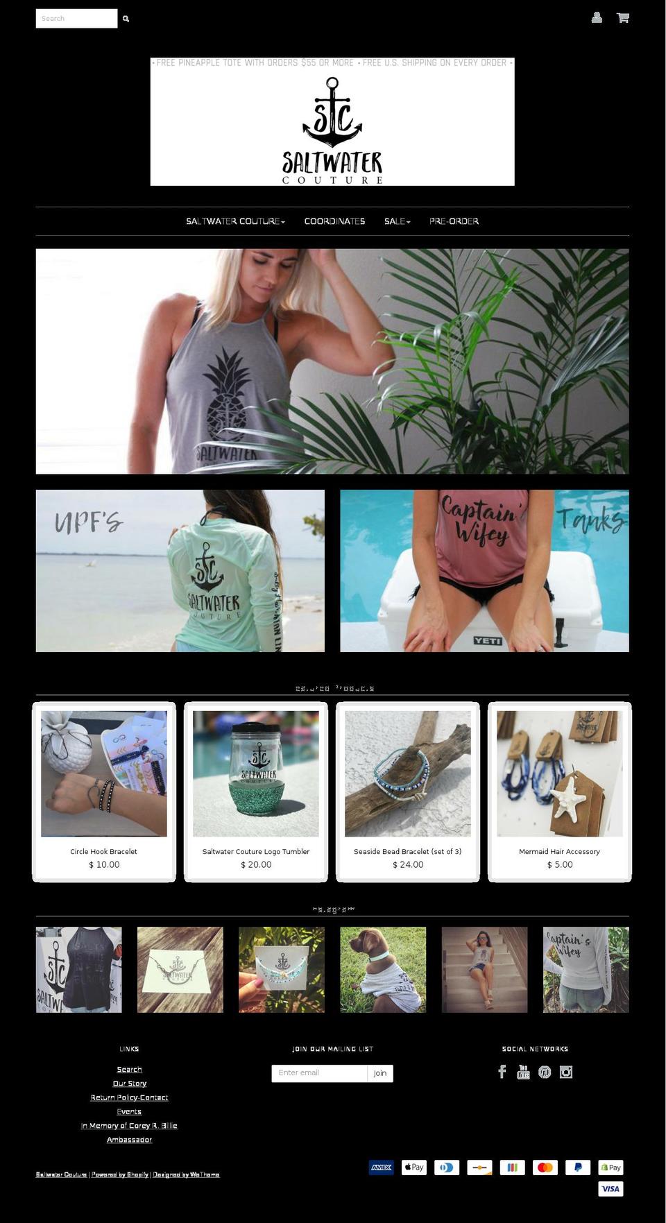 saltwatercouture.com shopify website screenshot
