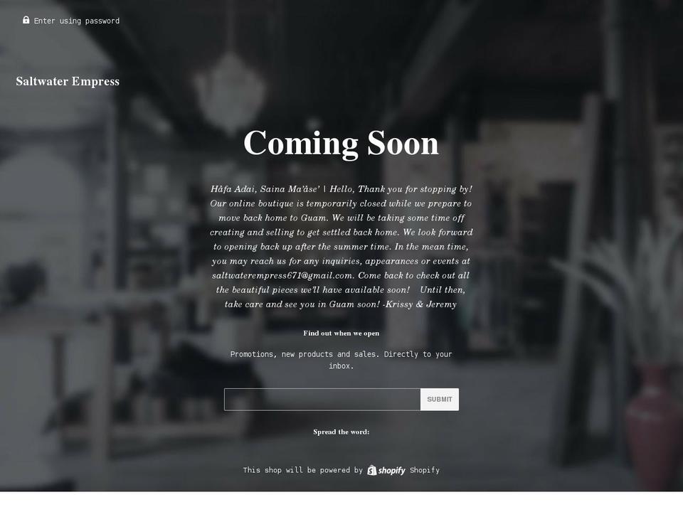 saltwaterempress.com shopify website screenshot