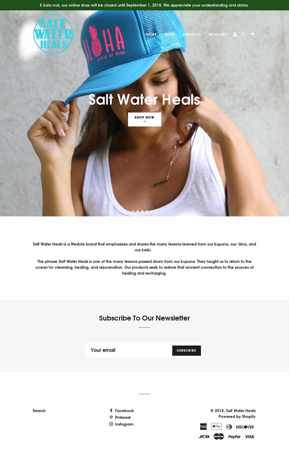 saltwaterheals.com — Shopify storefront screenshot