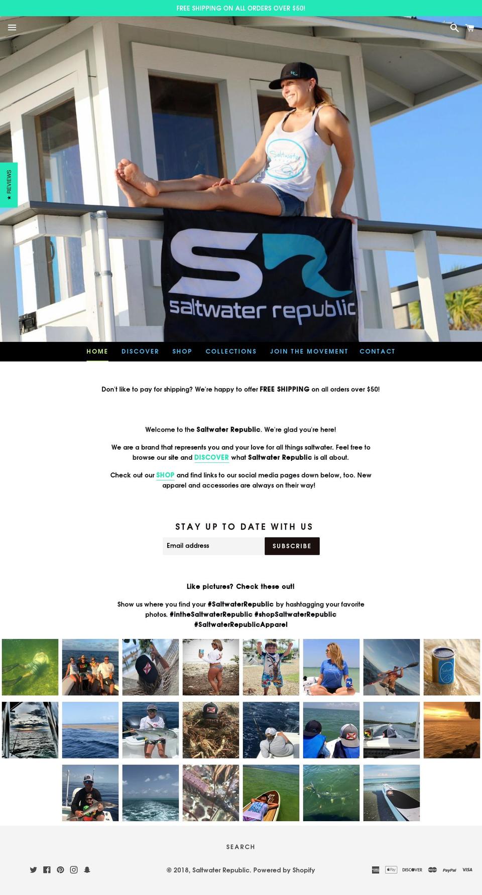 saltwaterrepublicco.com — Shopify storefront screenshot