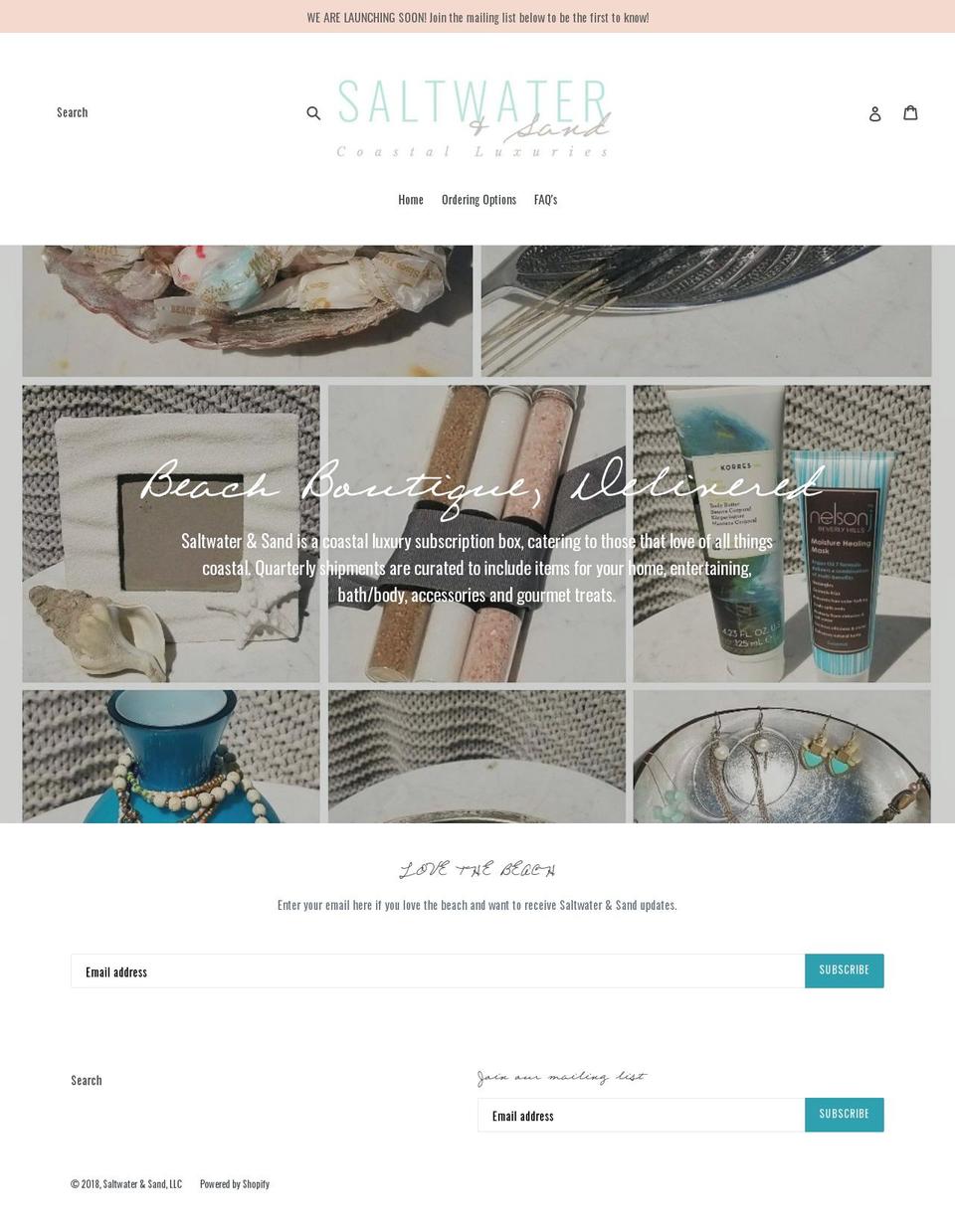 saltwatersand.com — Shopify storefront screenshot