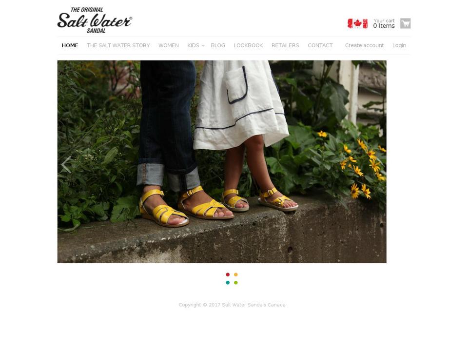 saltwatersandals.ca shopify website screenshot