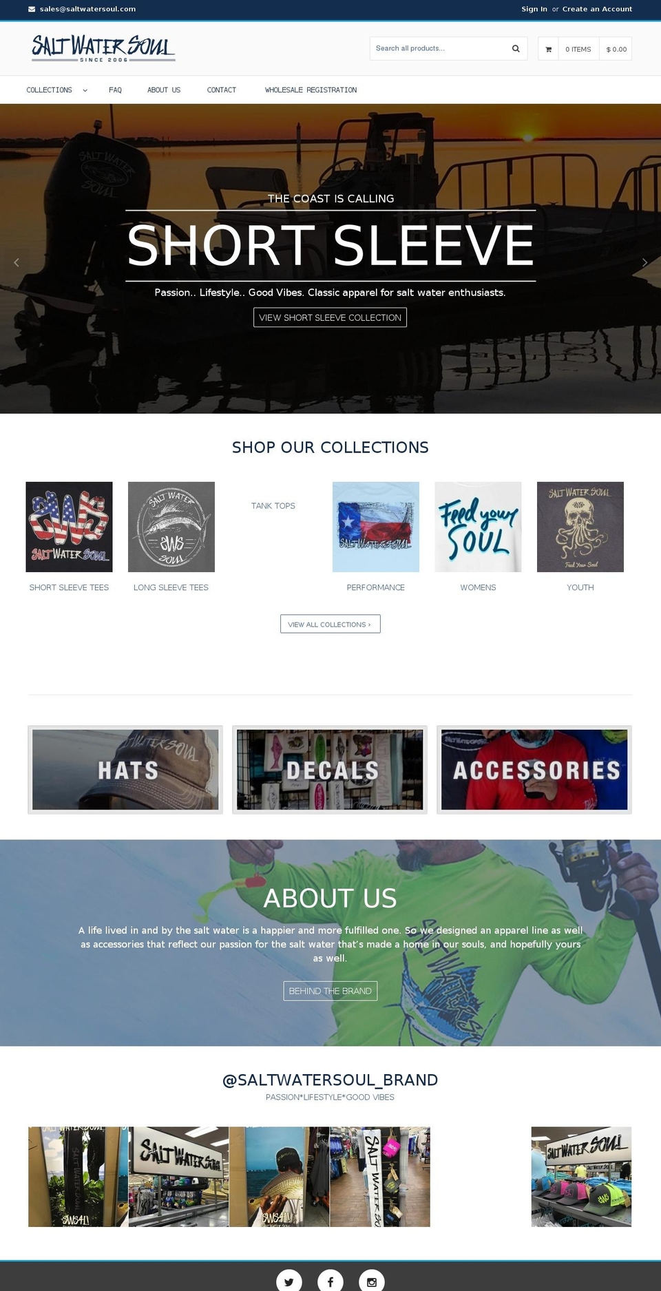 saltwatersoul.com shopify website screenshot