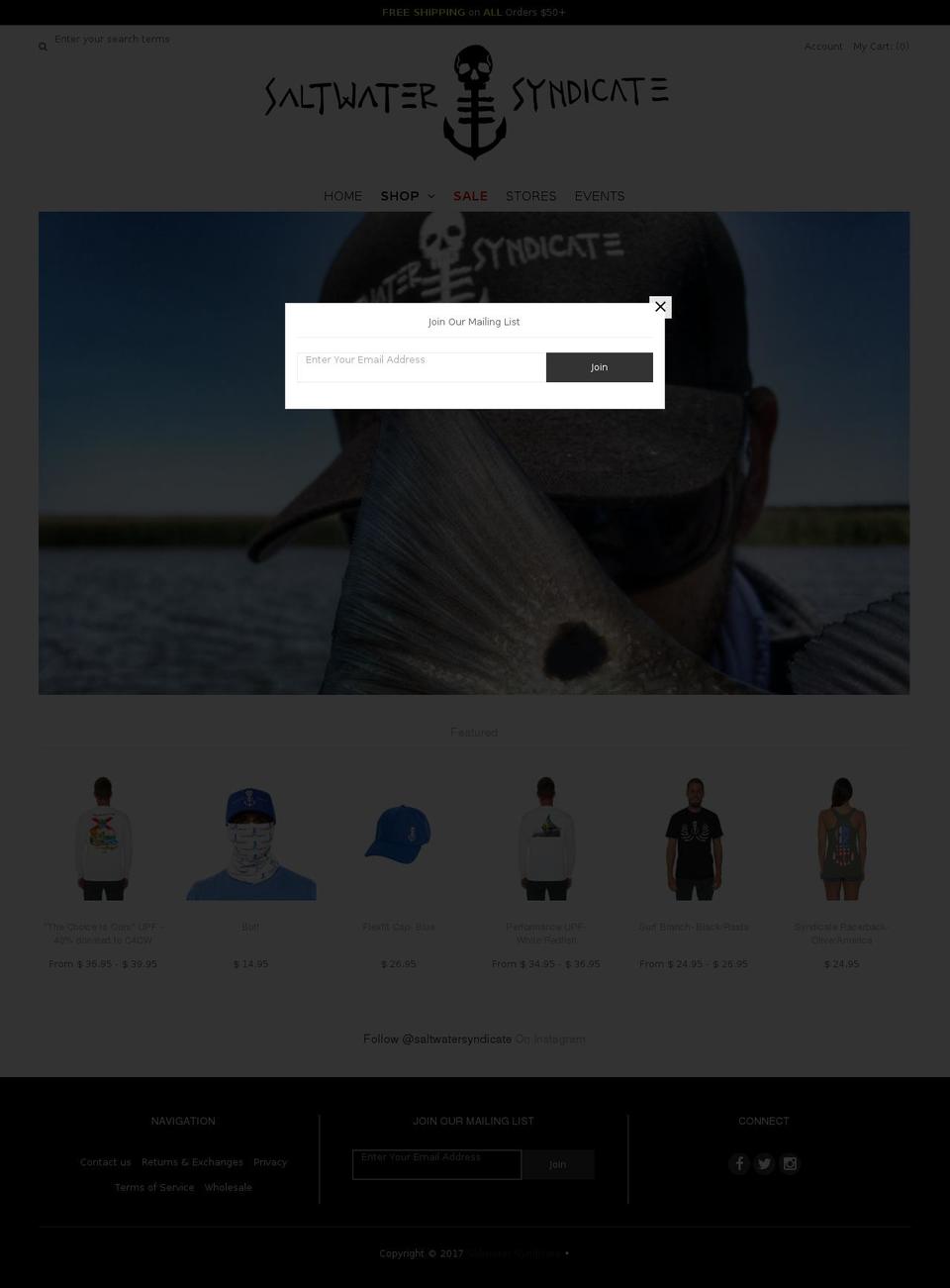 saltwatersyndicate.com shopify website screenshot