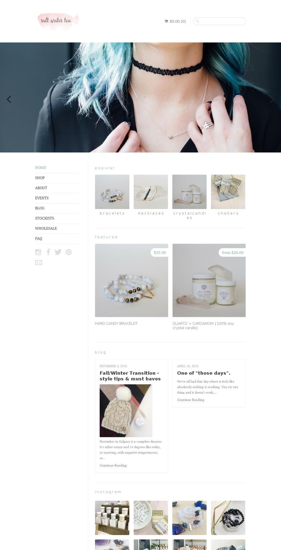 Sugar Shopify theme site example saltwatertea.com