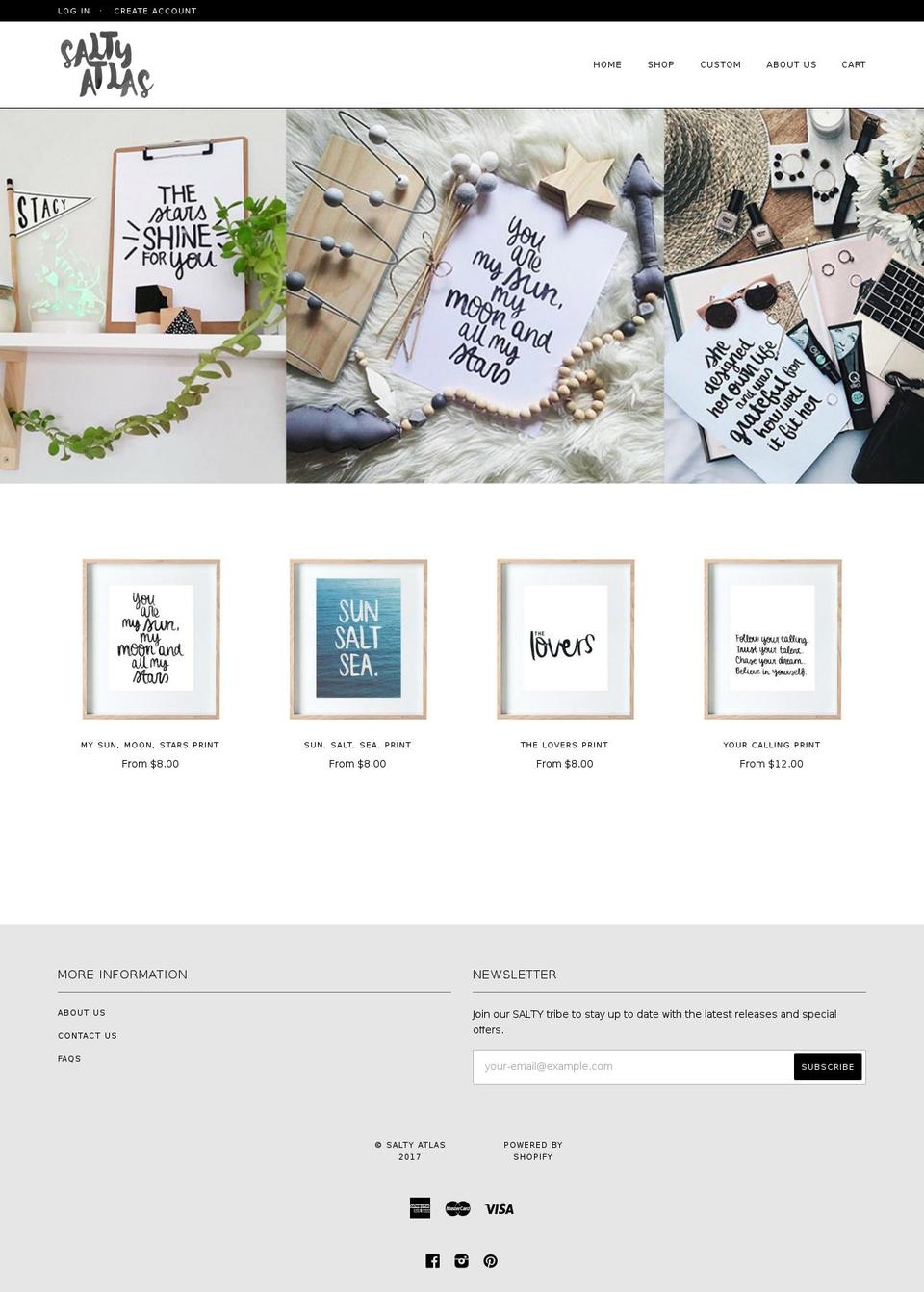 salty-atlas.com shopify website screenshot