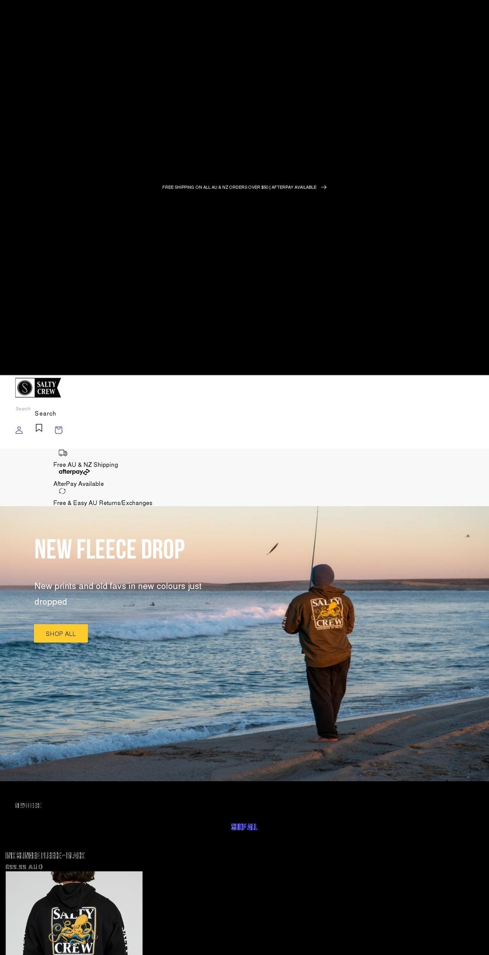 salty-crew.com.au shopify website screenshot