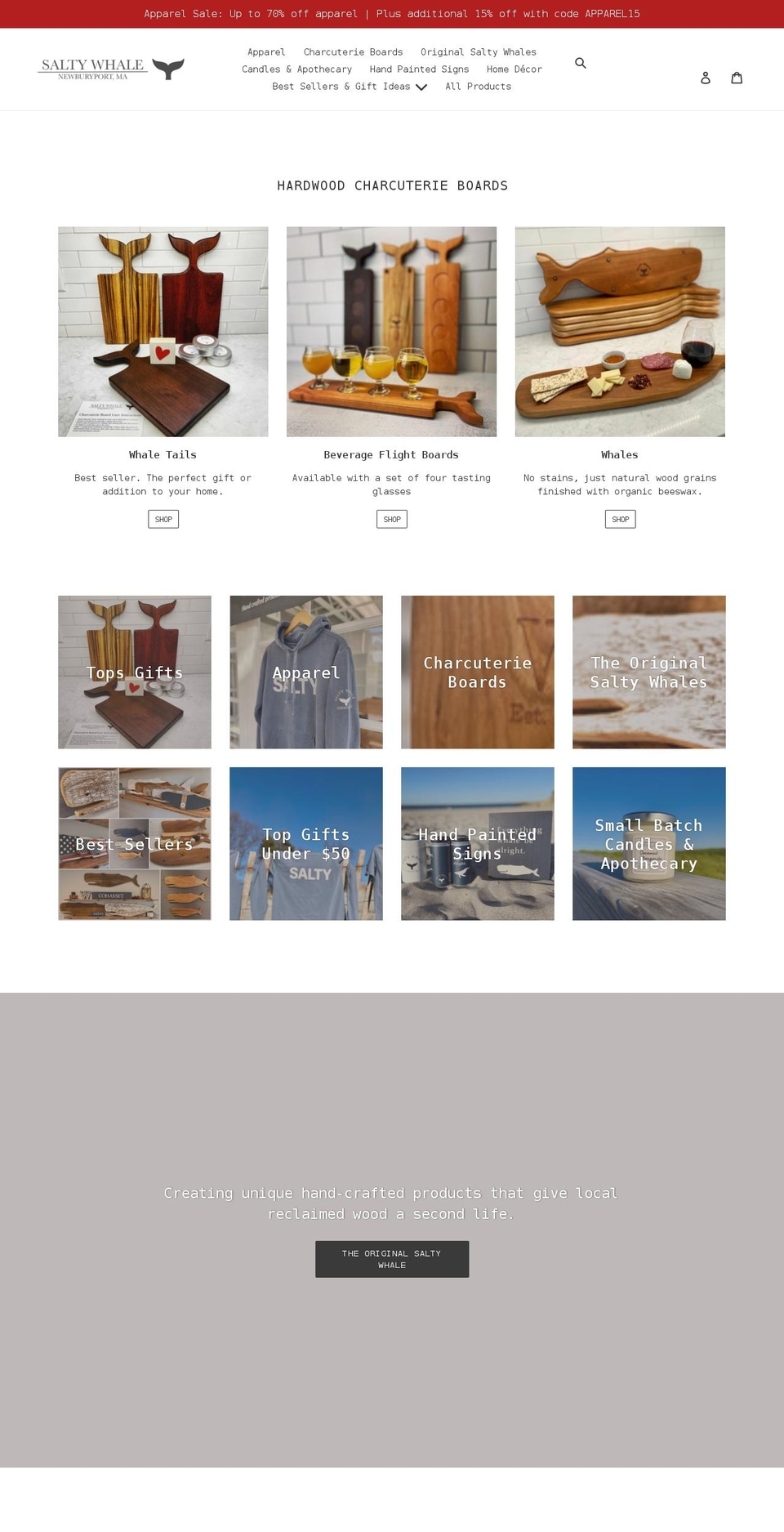 salty-whale.com shopify website screenshot