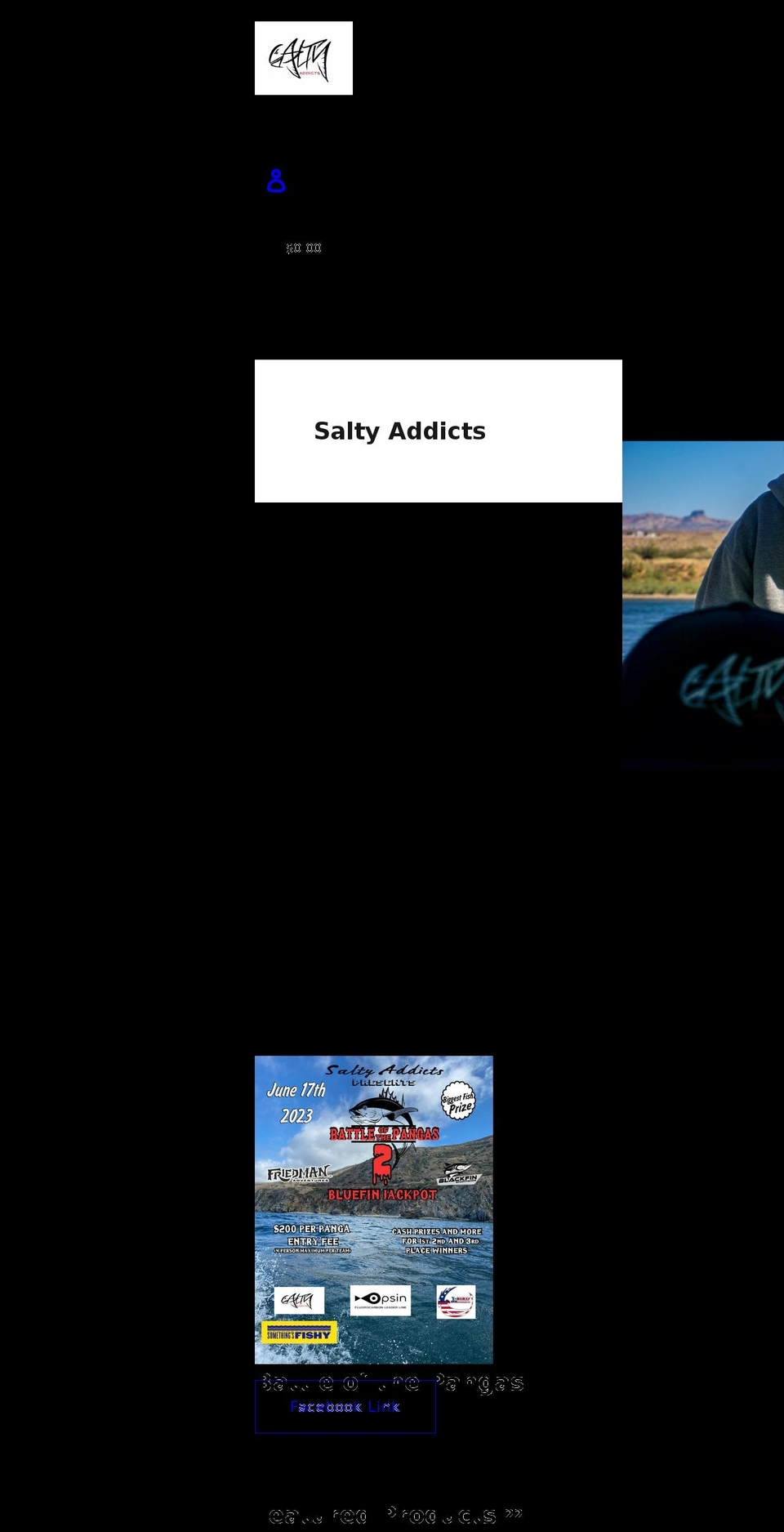 saltyaddicts.com shopify website screenshot