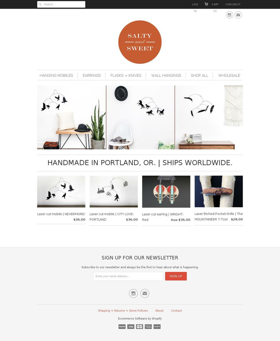 saltyandsweetmobiles.com — Shopify storefront screenshot