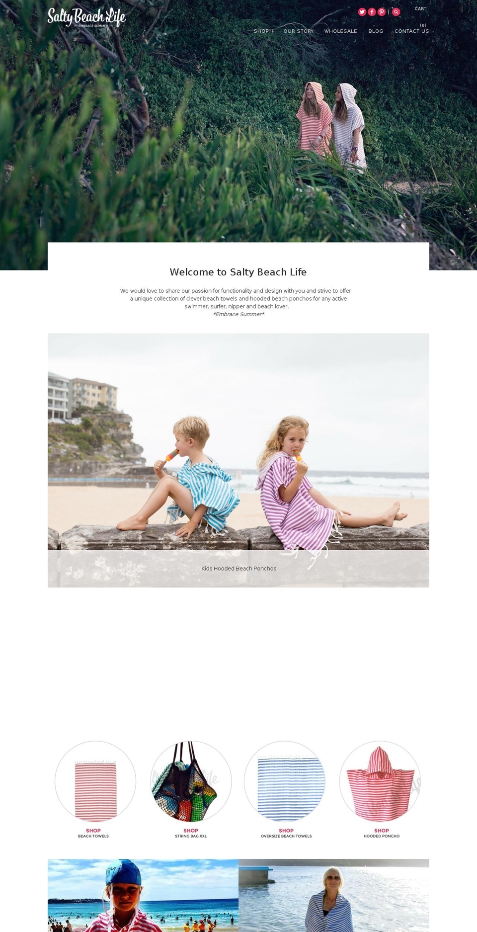 saltybeachlife.com.au shopify website screenshot