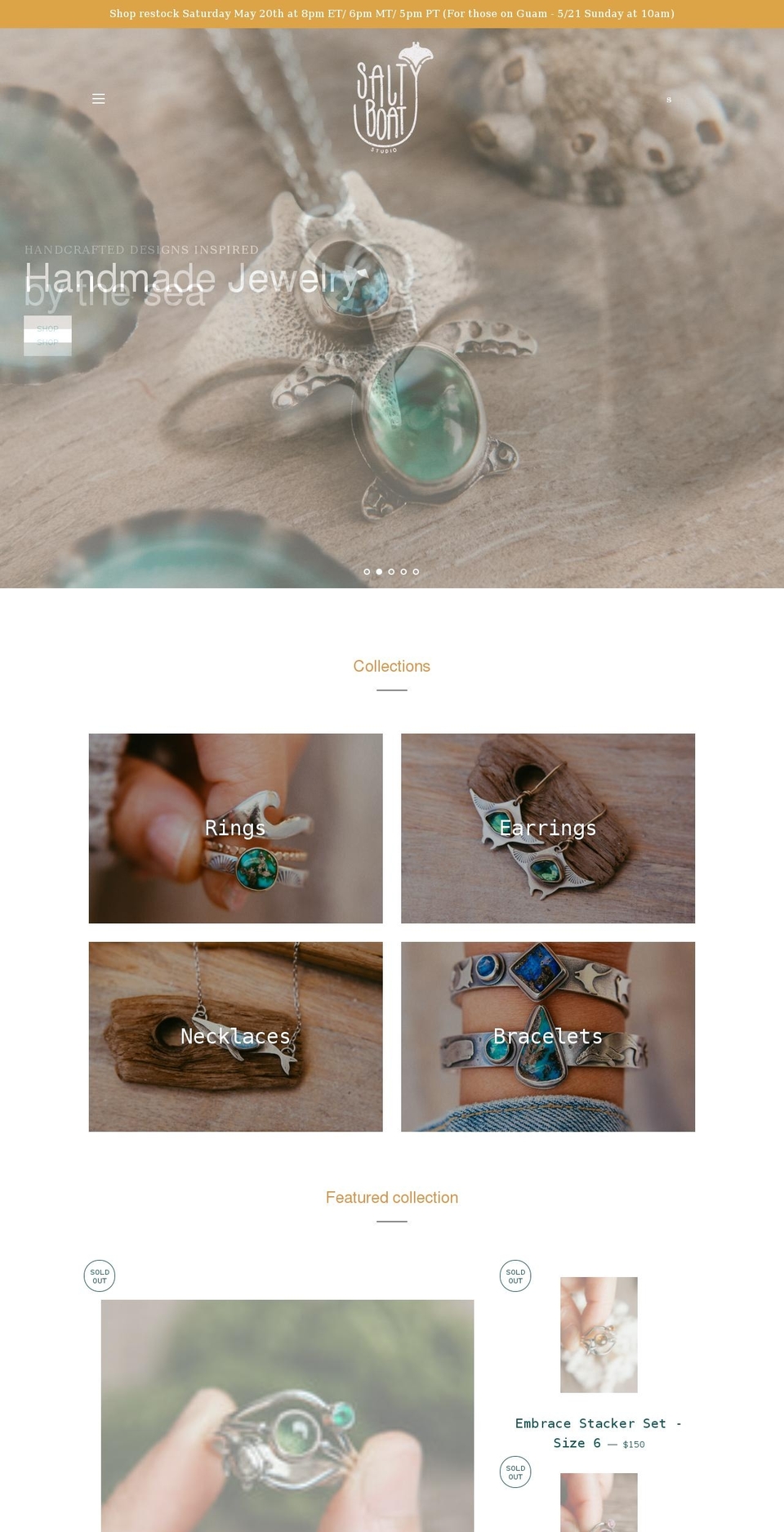 saltyboatstudio.com shopify website screenshot