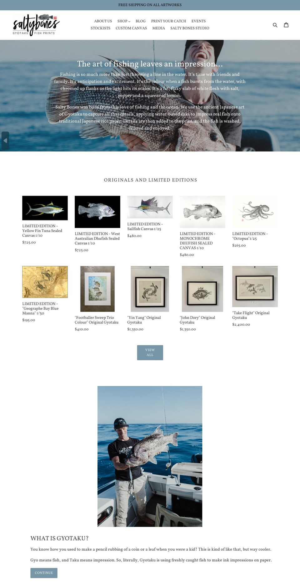 saltybones.com.au shopify website screenshot