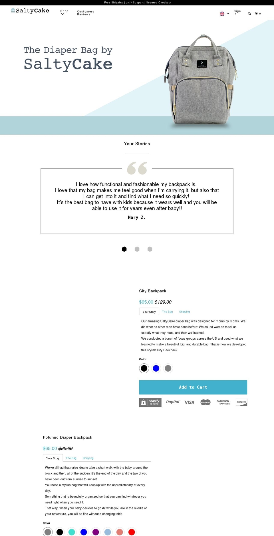 saltycake.com — Shopify storefront screenshot