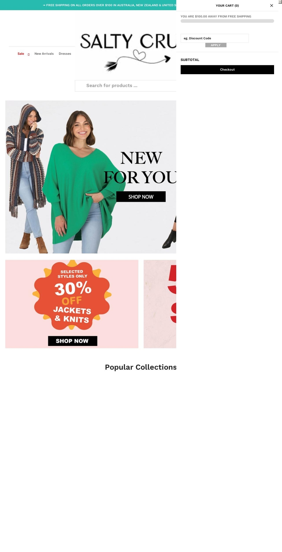 saltycrush.com.au shopify website screenshot