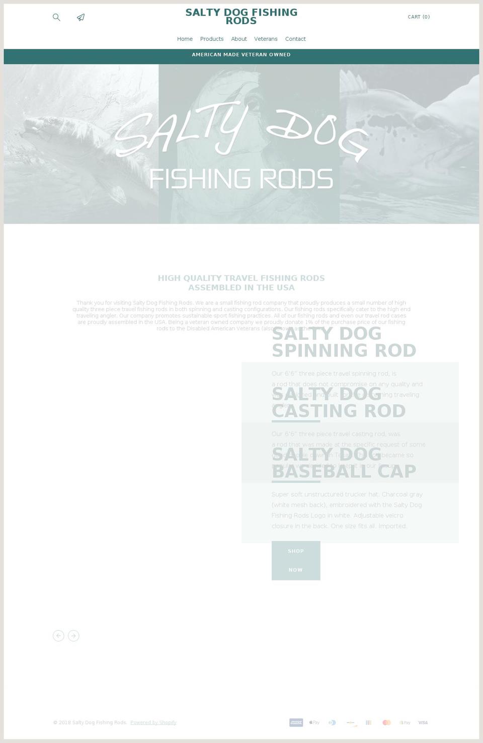 saltydogfishingrods.com shopify website screenshot