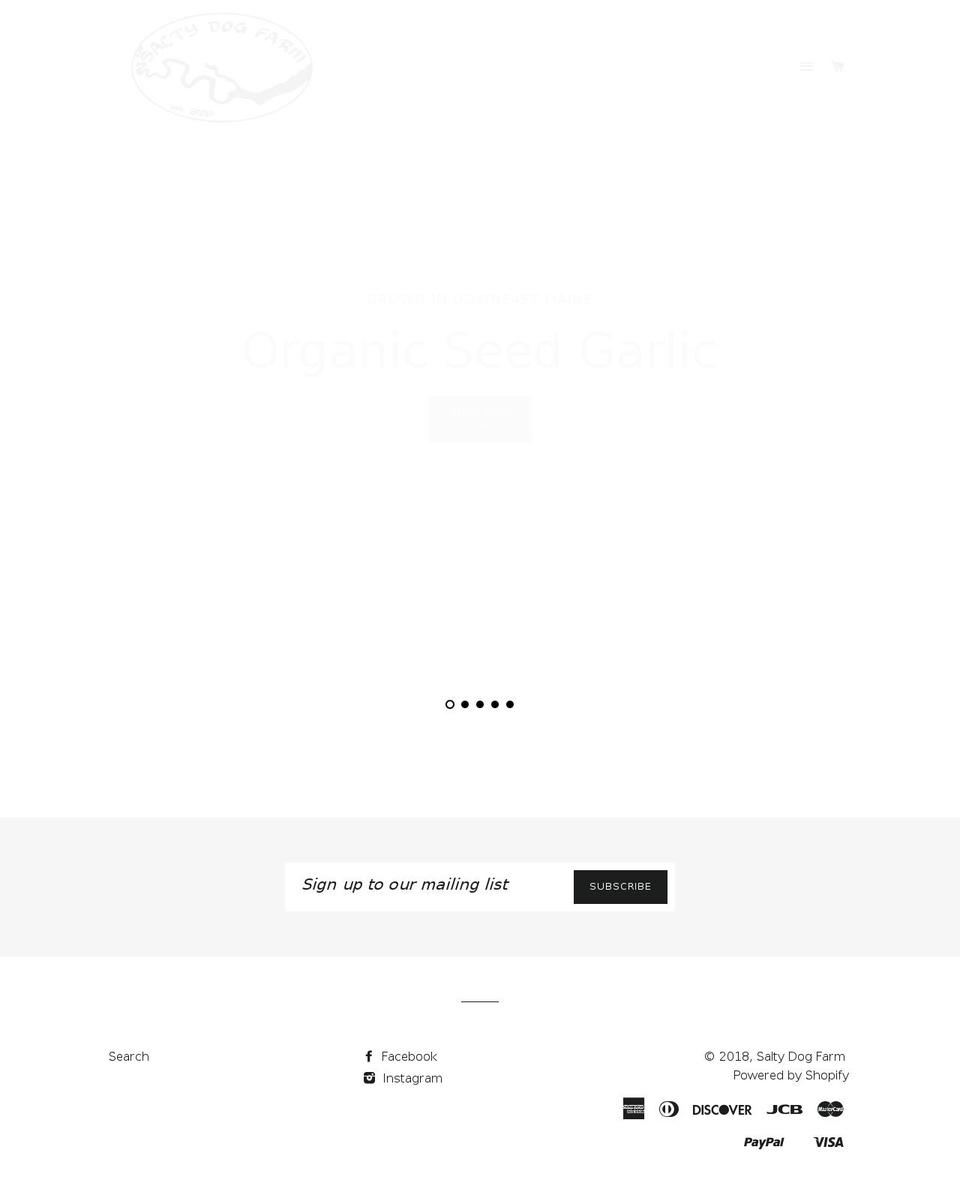 saltydoggarlic.com shopify website screenshot