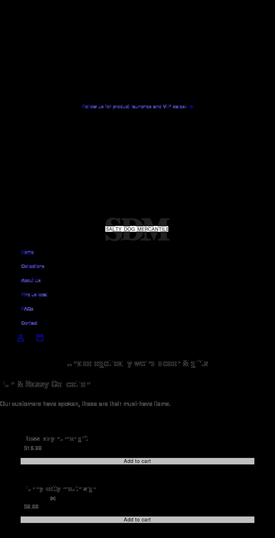 saltydogmercantile.com shopify website screenshot