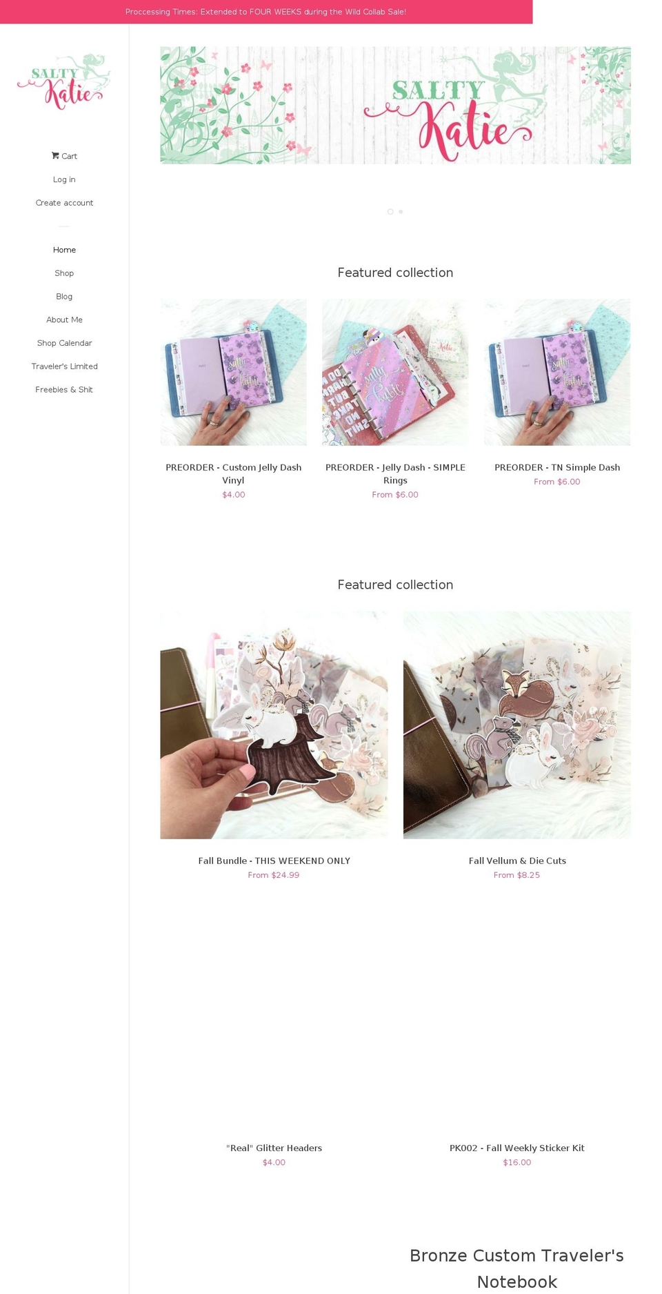 Pop Afterpay  with Installments message Shopify theme site example saltykatie.com