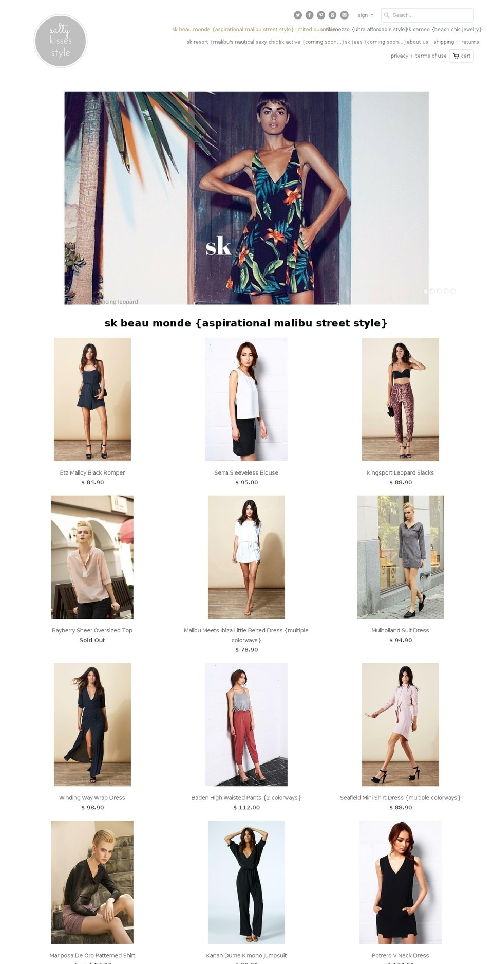 saltykissesstyle.com shopify website screenshot