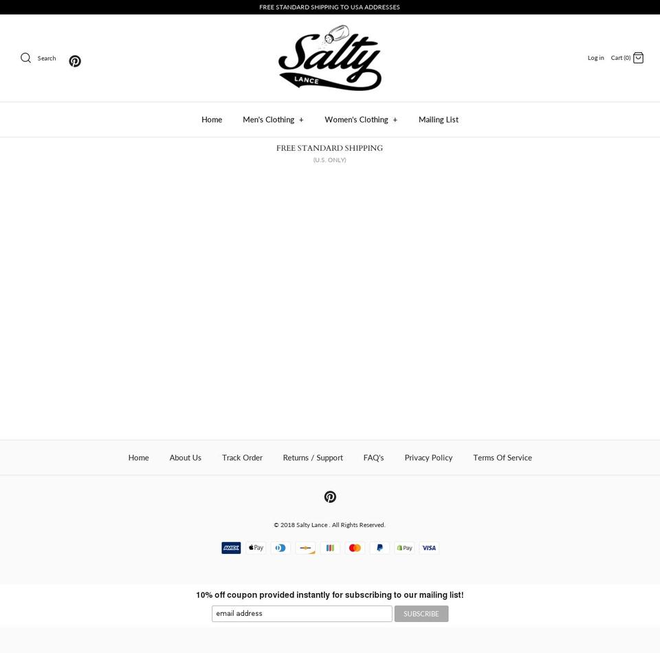 saltylance.com — Shopify storefront screenshot