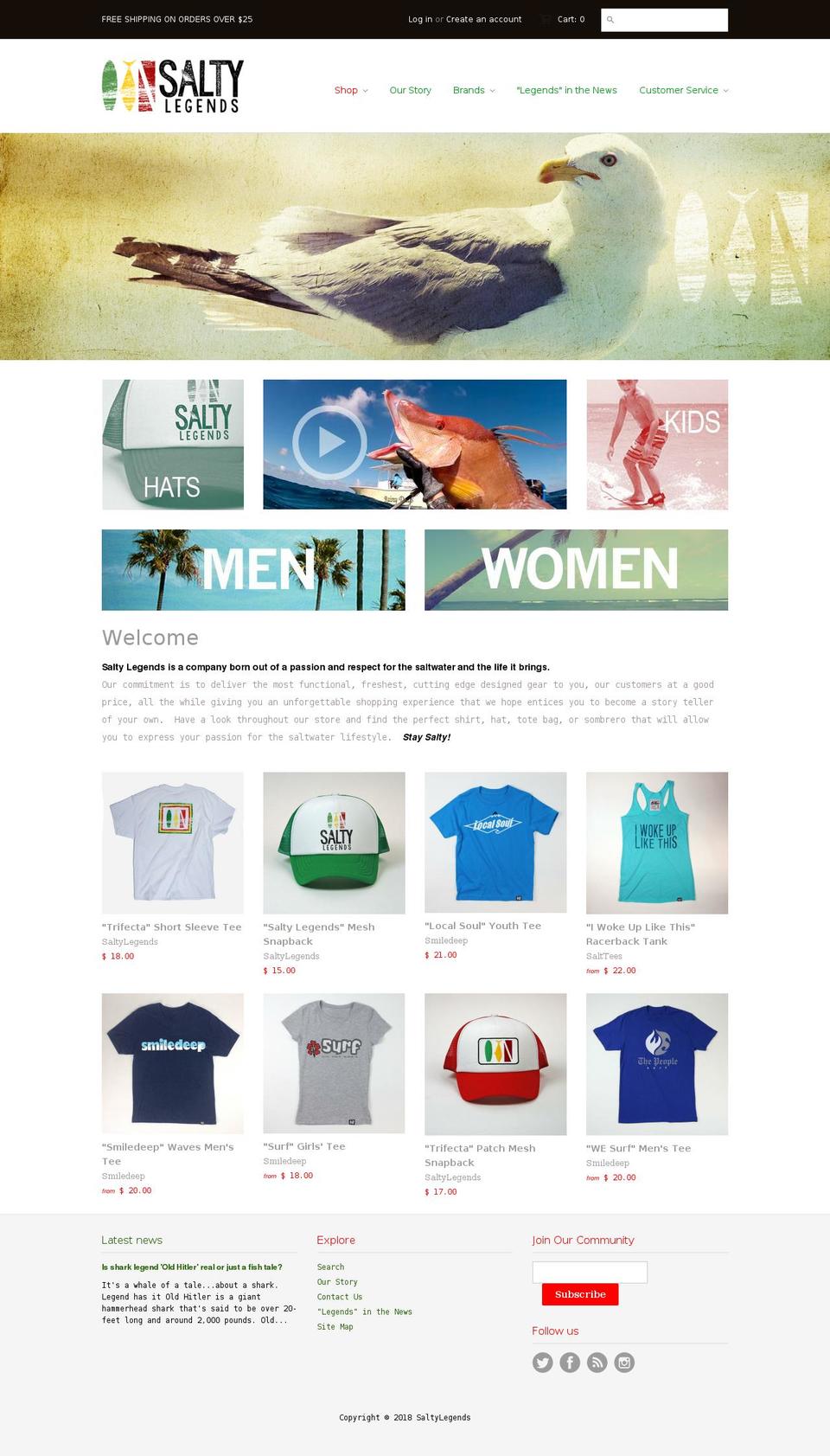 saltylegends.com — Shopify storefront screenshot