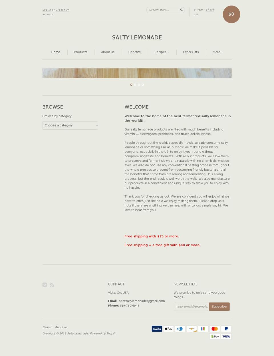 saltylemonade.com shopify website screenshot