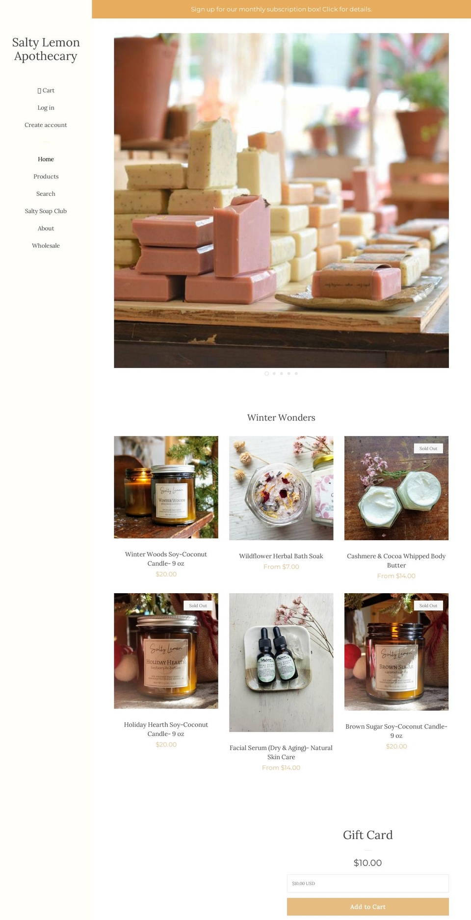 saltylemonapothecary.com — Shopify storefront screenshot