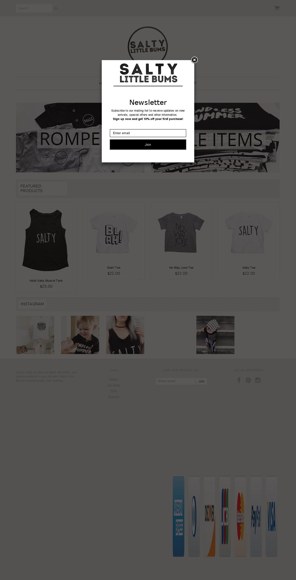 Spark Shopify theme site example saltylittlebums.com