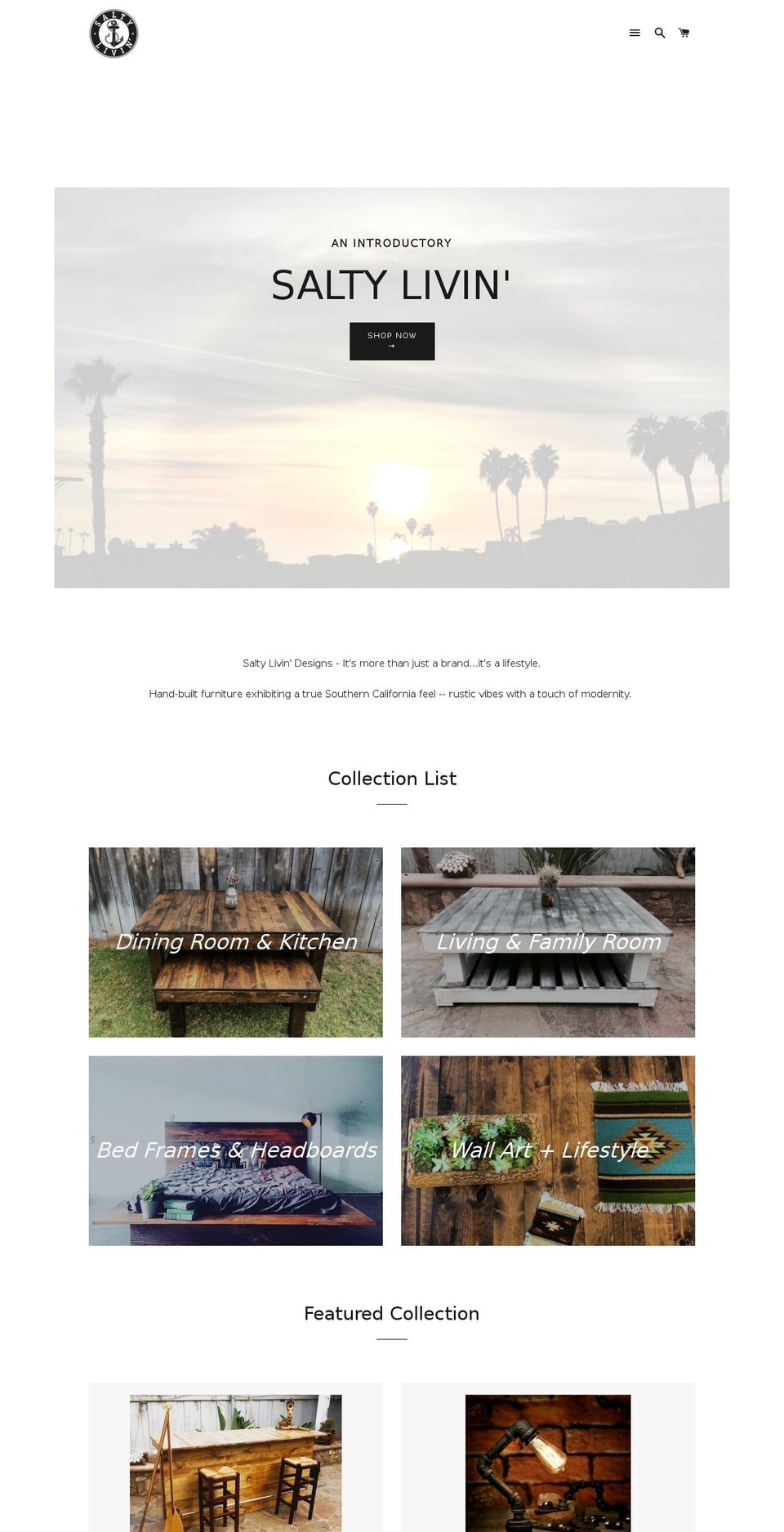 saltylivindesigns.com shopify website screenshot