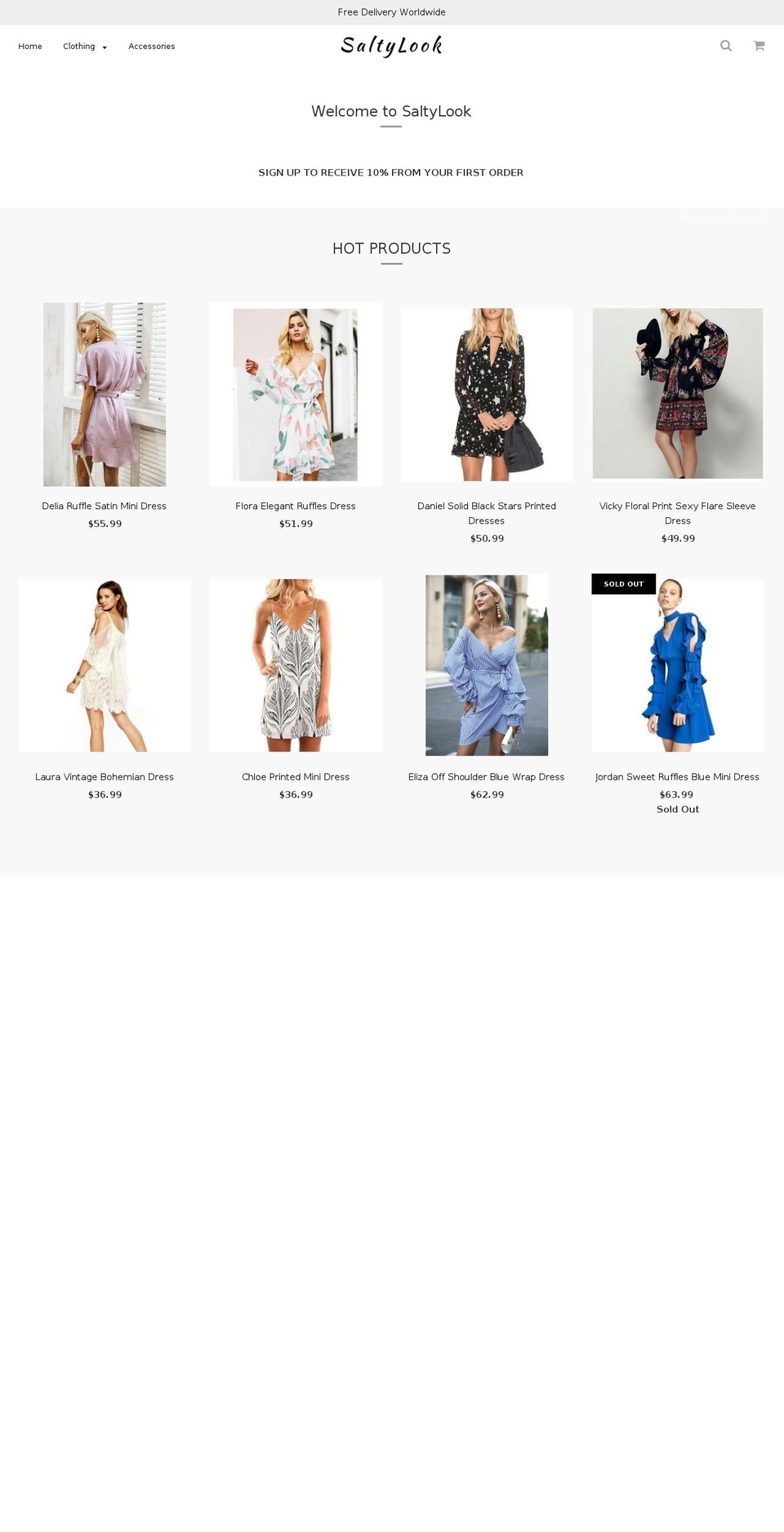 saltylooks.com — Shopify storefront screenshot