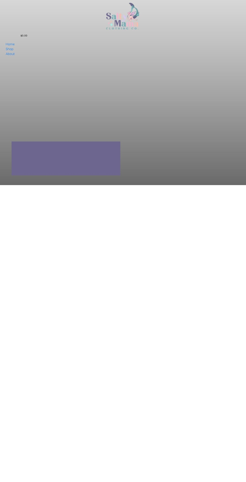 saltymamaclothing.com shopify website screenshot