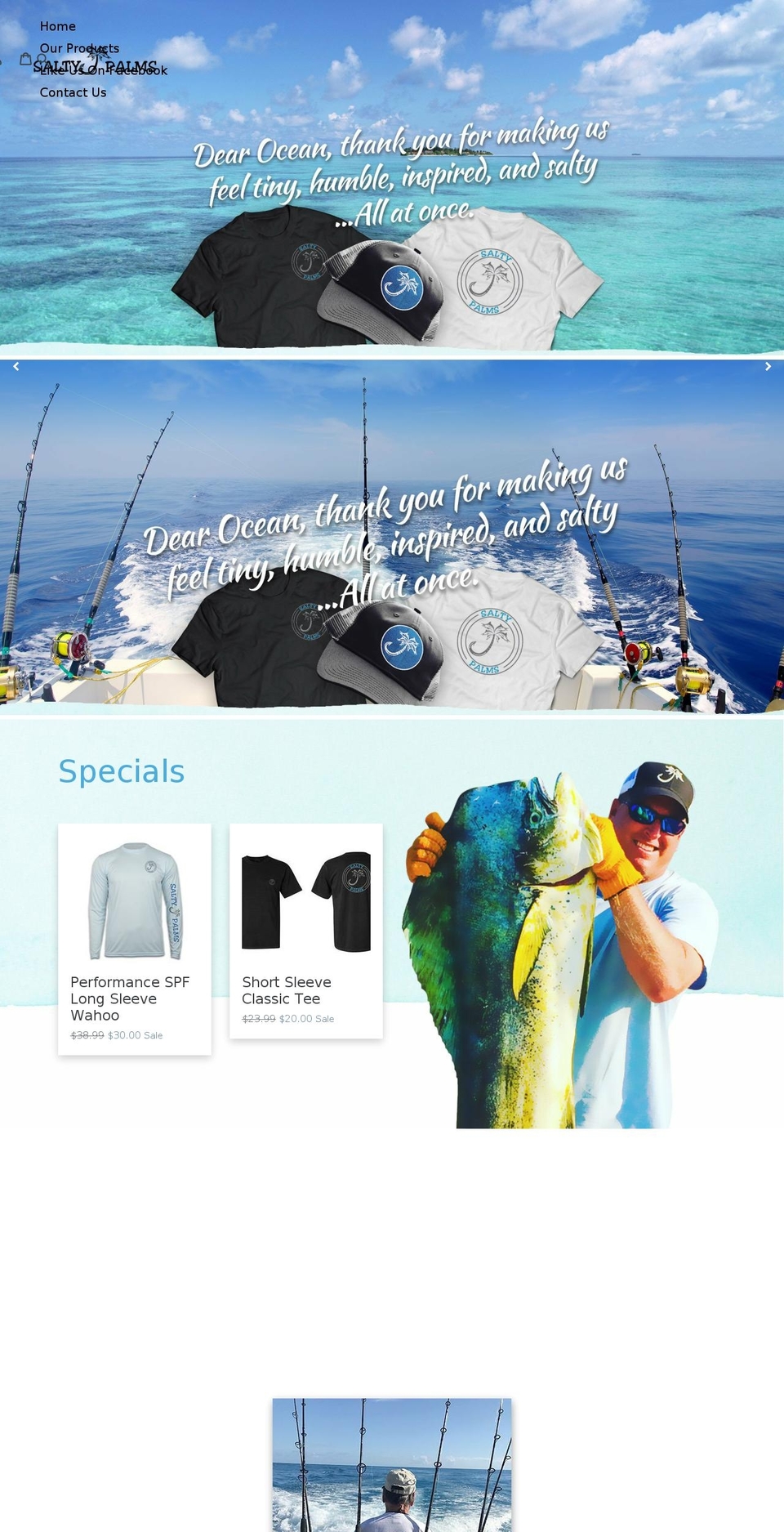 saltypalms.com — Shopify storefront screenshot