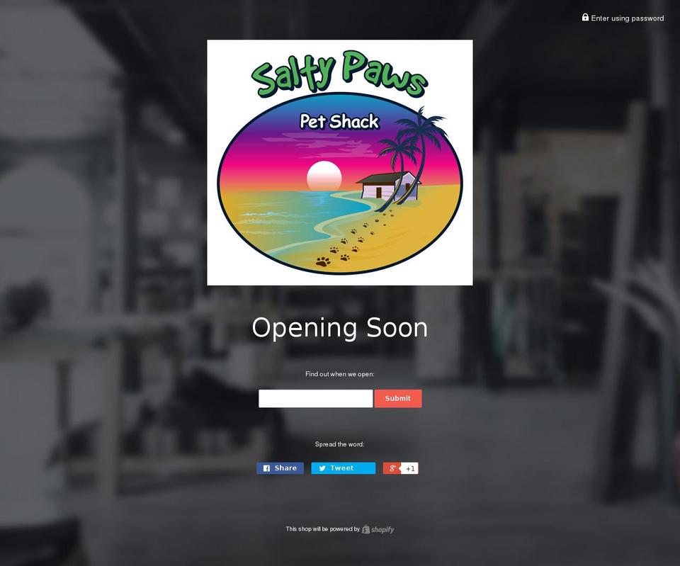 saltypawspetshack.com shopify website screenshot