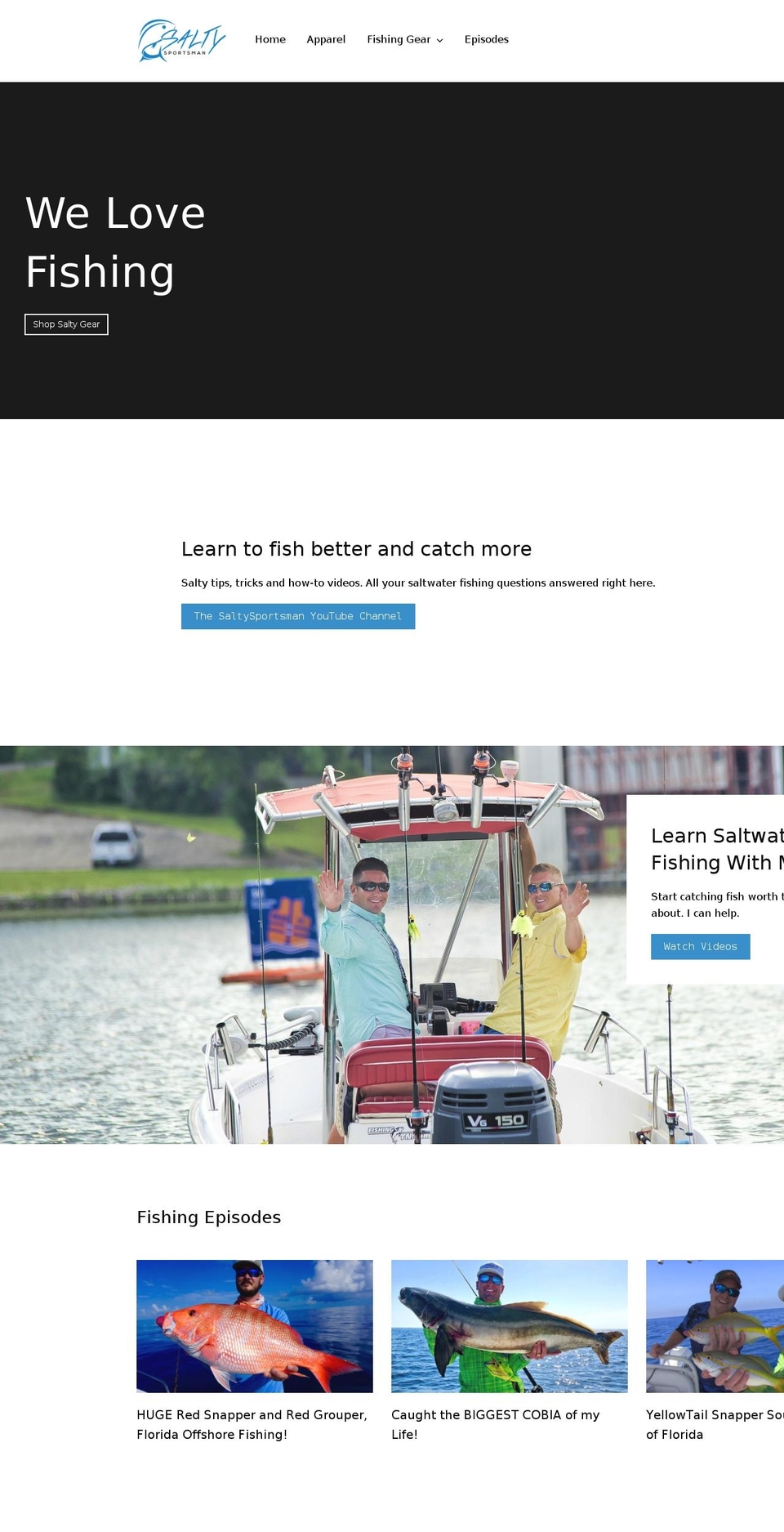 saltysportsman.com — Shopify storefront screenshot