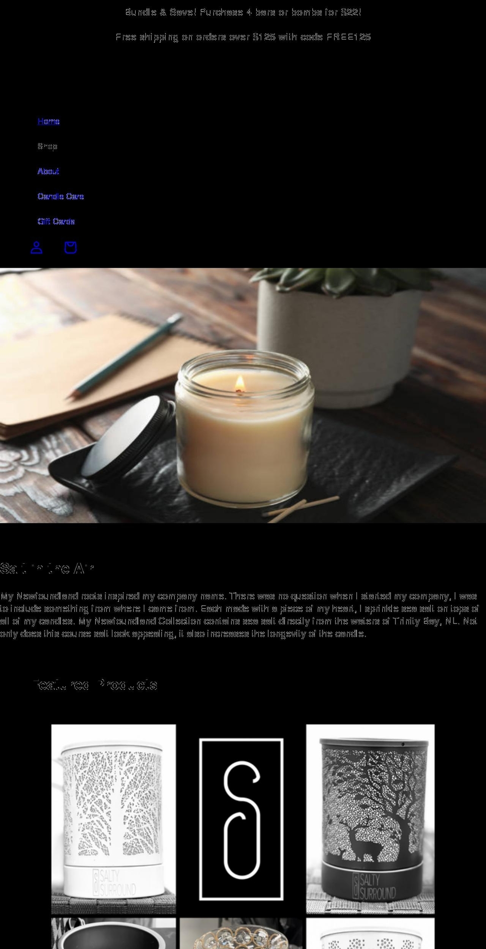 saltysurround.com shopify website screenshot