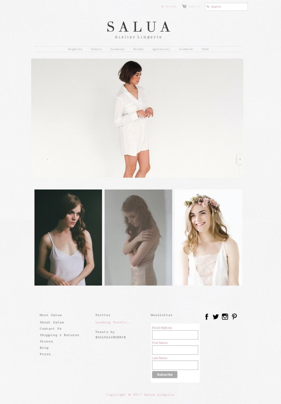 salualingerie.com shopify website screenshot