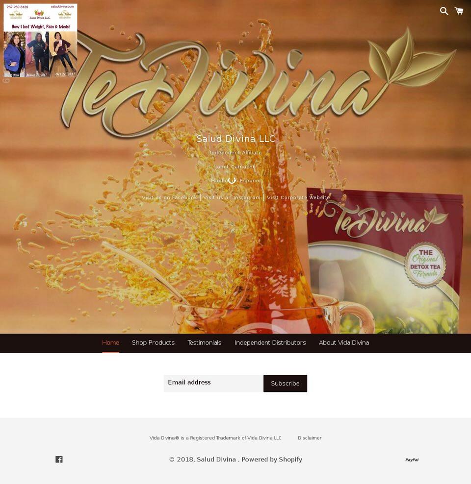saluddivina.com — Shopify storefront screenshot