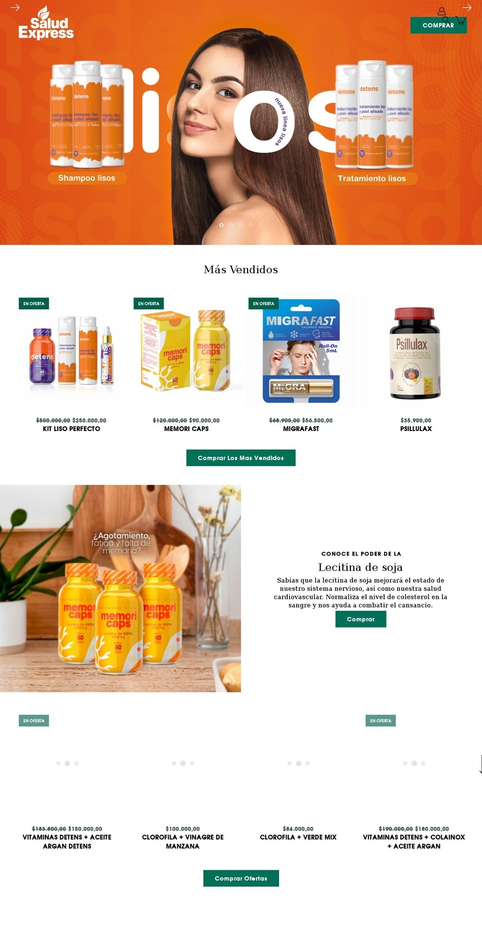 saludexpress.co shopify website screenshot