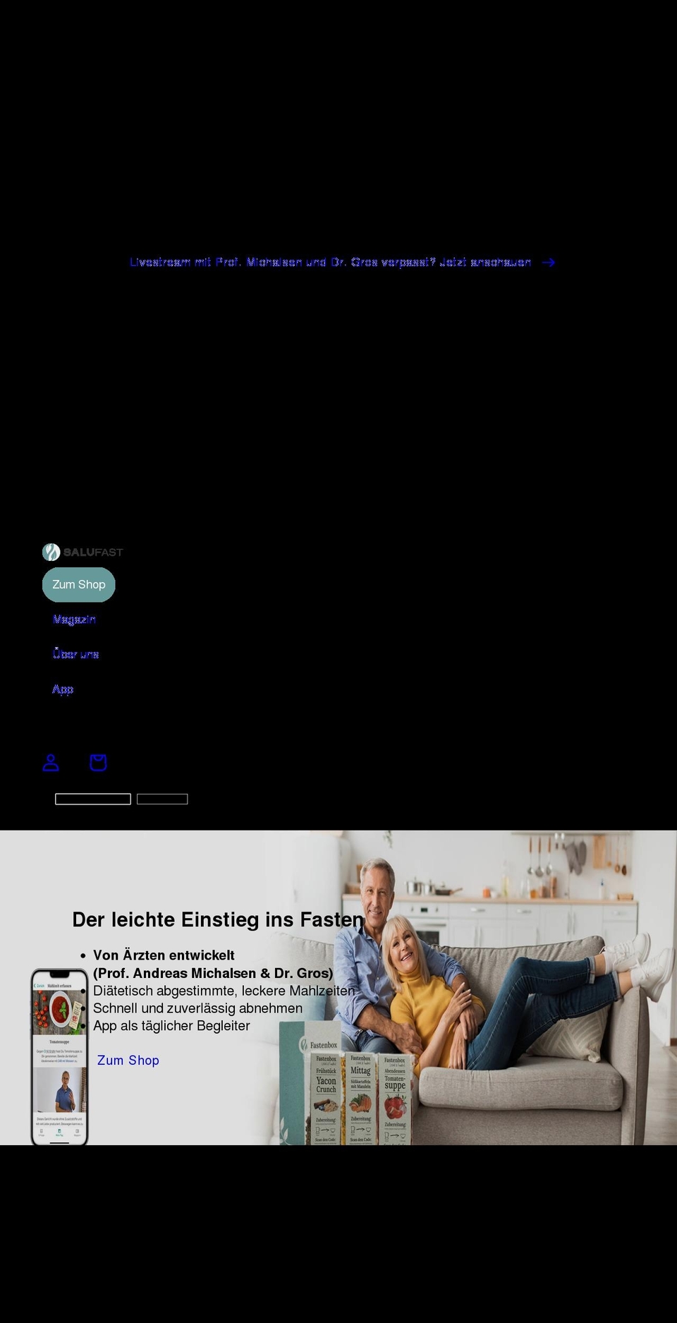 salufast.com shopify website screenshot