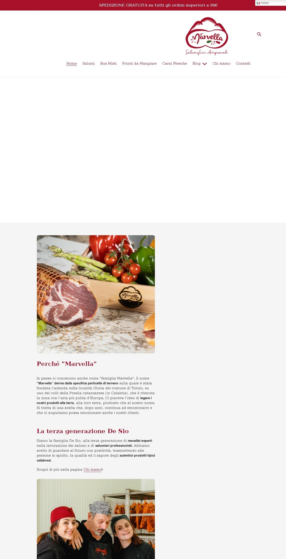 salumificiomarvella.it shopify website screenshot