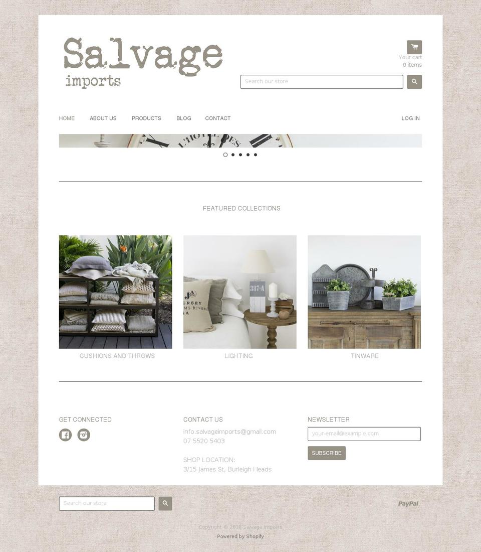 salvageimports.com.au shopify website screenshot