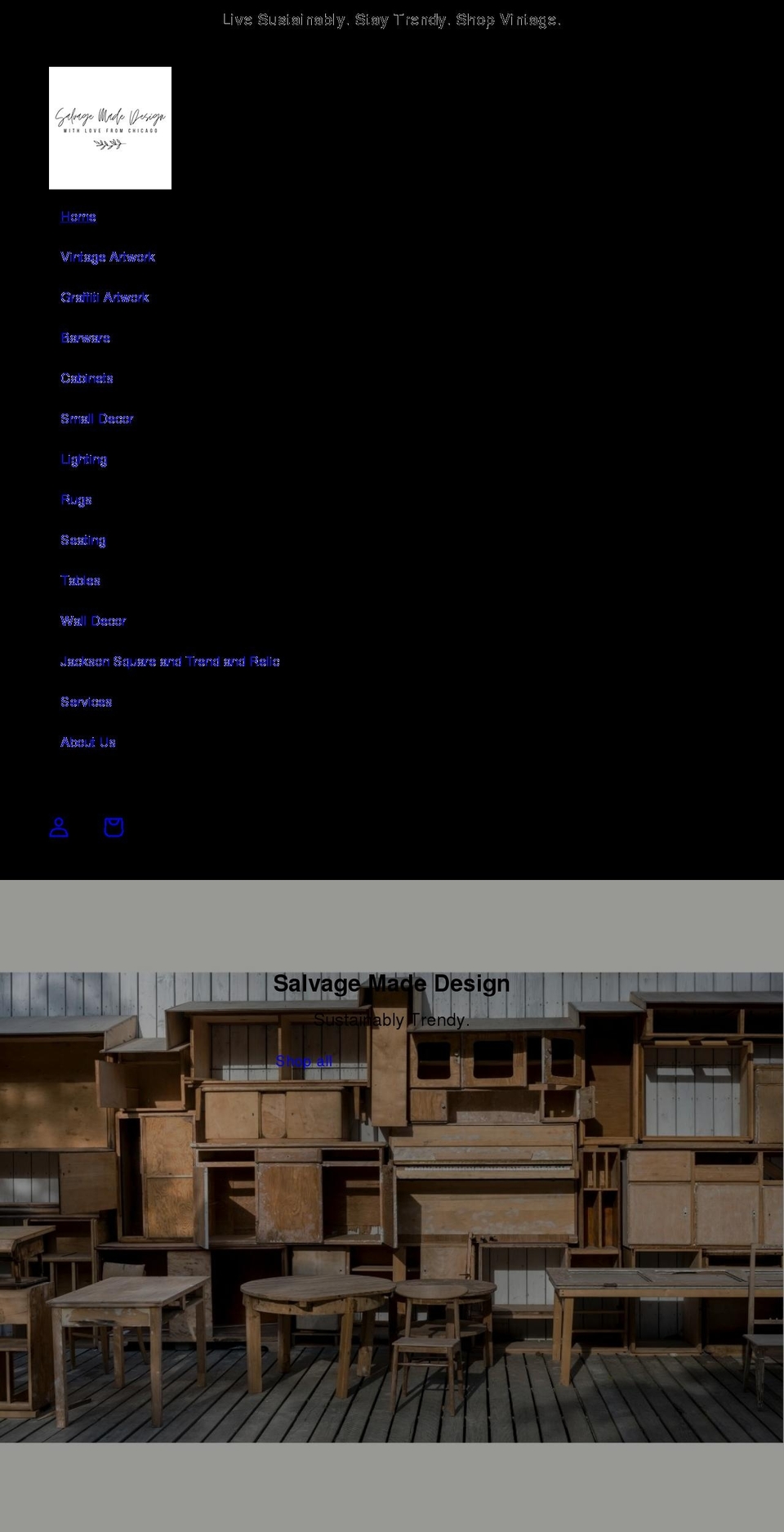 salvagemadedesign.com shopify website screenshot