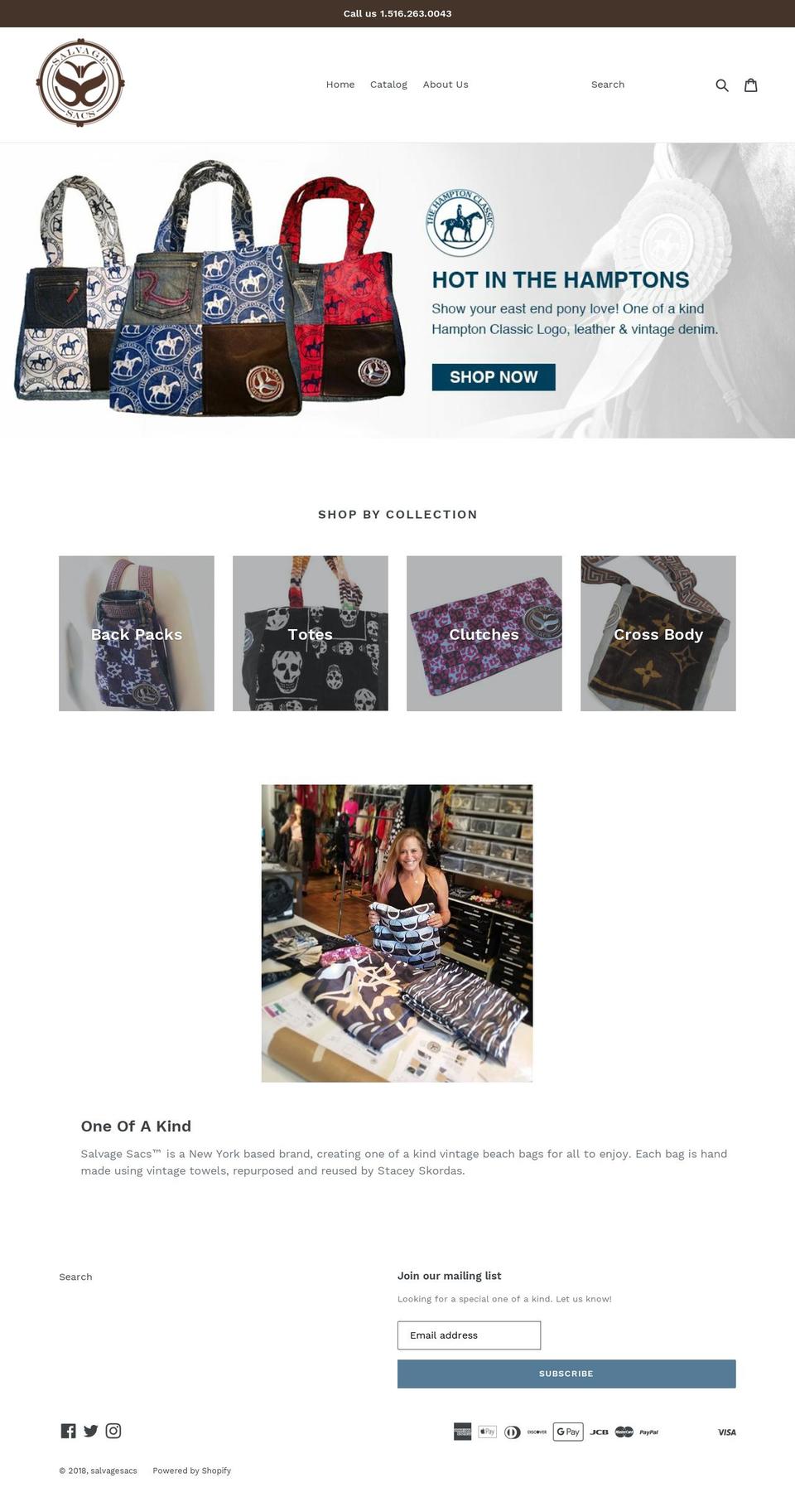 salvagesacs.com shopify website screenshot