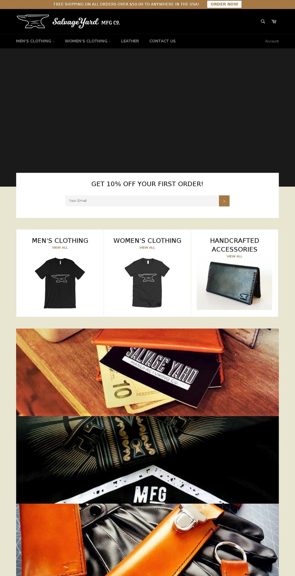 salvageyardmfg.com — Shopify storefront screenshot