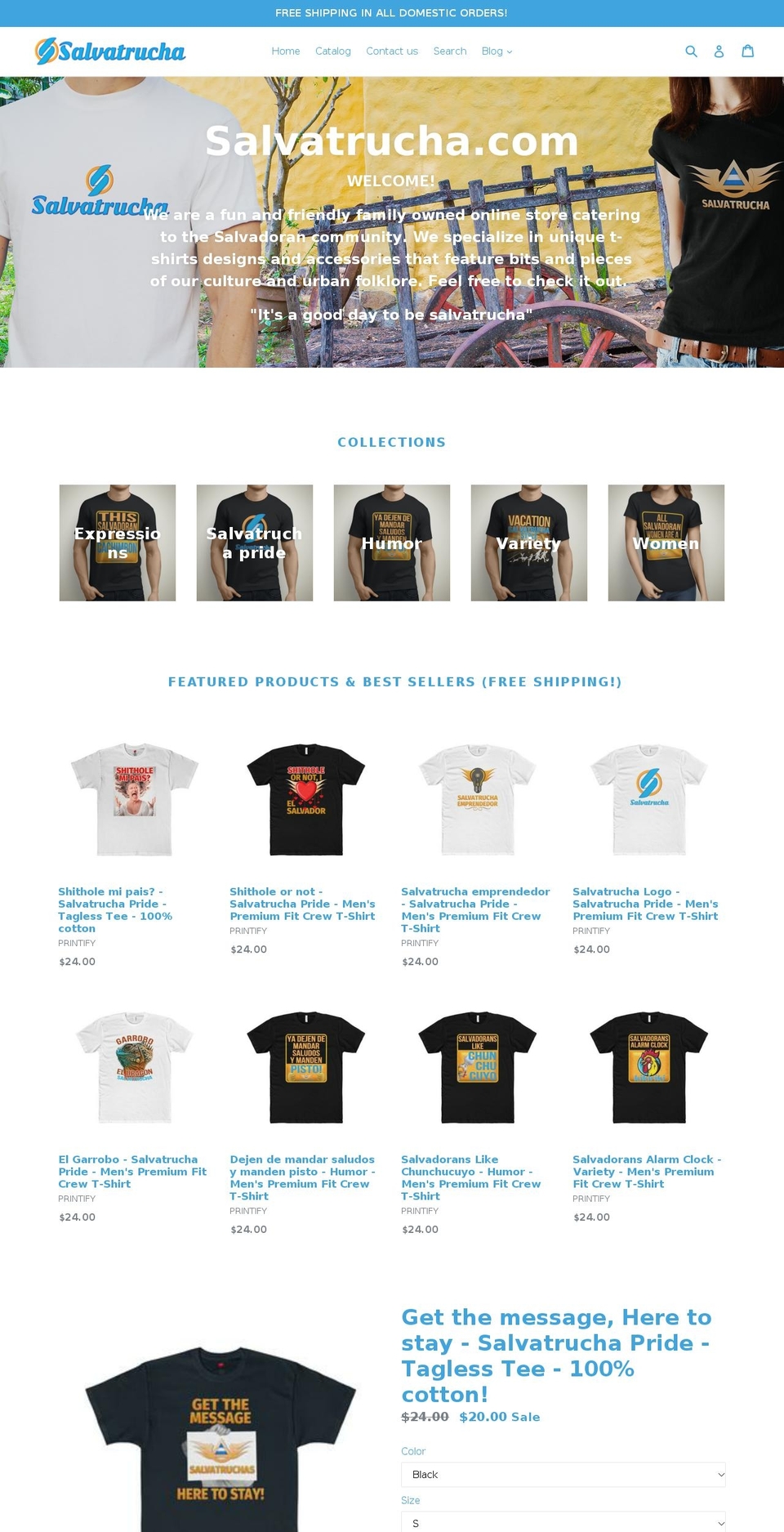 salvatrucha.com — Shopify storefront screenshot
