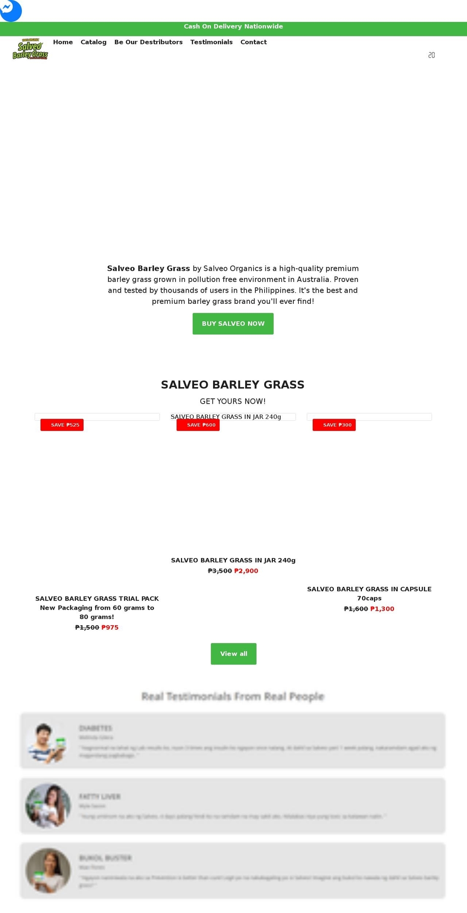 salveobarleygrass.com shopify website screenshot